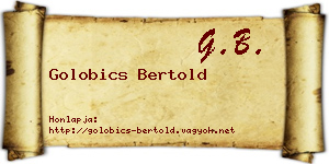 Golobics Bertold névjegykártya